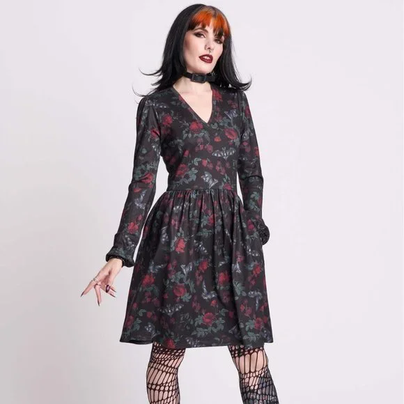 NWT, Mightnight Hour bat's roost skater dress, size small - Picture 1 of 6